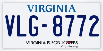 VA license plate VLG8772