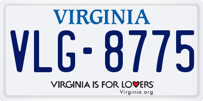 VA license plate VLG8775