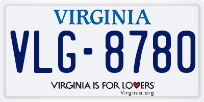 VA license plate VLG8780