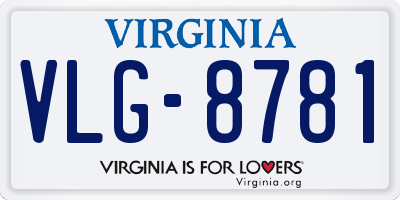 VA license plate VLG8781