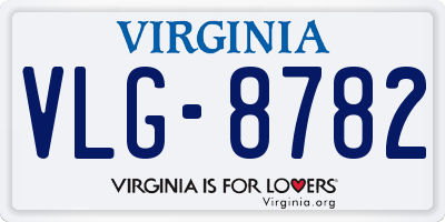 VA license plate VLG8782