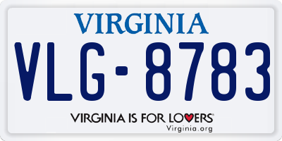 VA license plate VLG8783