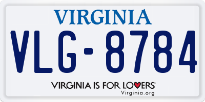 VA license plate VLG8784