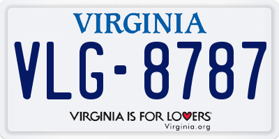 VA license plate VLG8787