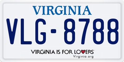 VA license plate VLG8788