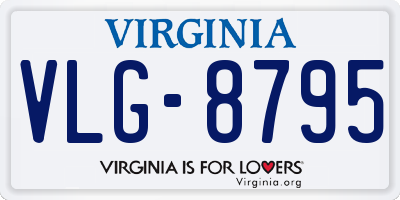 VA license plate VLG8795