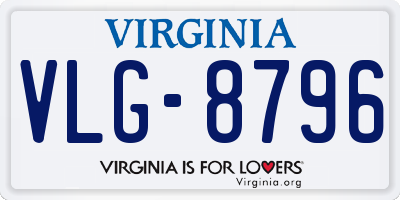 VA license plate VLG8796