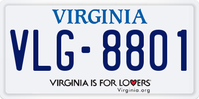 VA license plate VLG8801