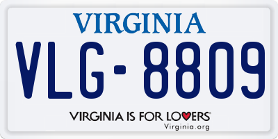 VA license plate VLG8809