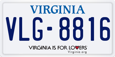 VA license plate VLG8816