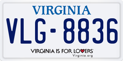 VA license plate VLG8836