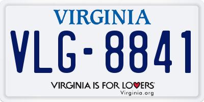 VA license plate VLG8841