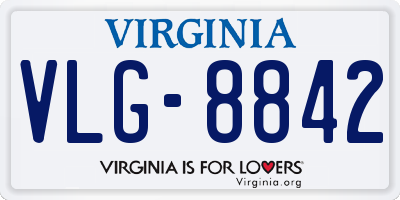 VA license plate VLG8842