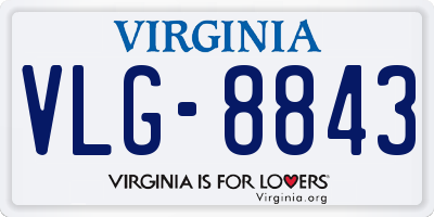 VA license plate VLG8843