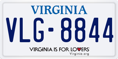 VA license plate VLG8844