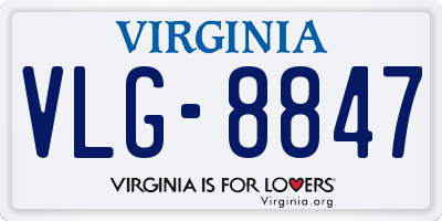 VA license plate VLG8847