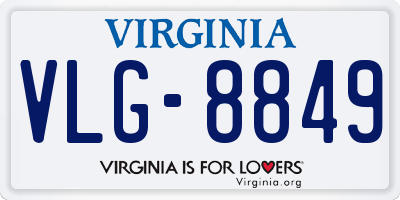 VA license plate VLG8849