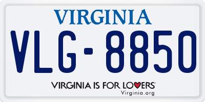 VA license plate VLG8850