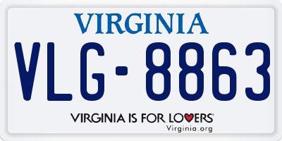 VA license plate VLG8863