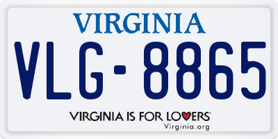 VA license plate VLG8865