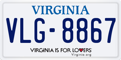 VA license plate VLG8867