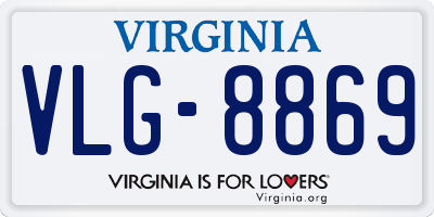 VA license plate VLG8869
