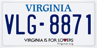 VA license plate VLG8871