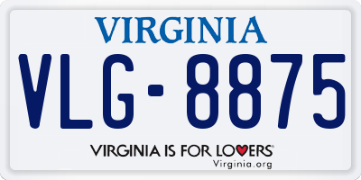 VA license plate VLG8875