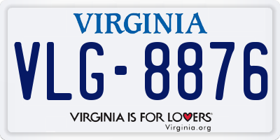 VA license plate VLG8876