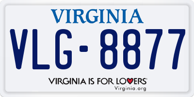 VA license plate VLG8877
