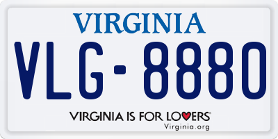 VA license plate VLG8880