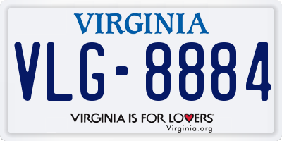 VA license plate VLG8884