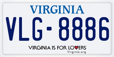 VA license plate VLG8886