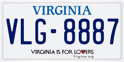 VA license plate VLG8887