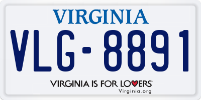 VA license plate VLG8891