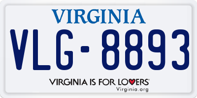 VA license plate VLG8893