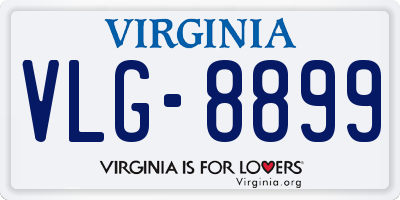 VA license plate VLG8899