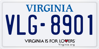 VA license plate VLG8901