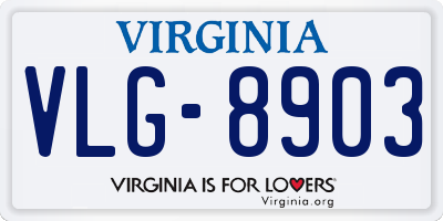 VA license plate VLG8903