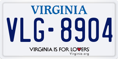 VA license plate VLG8904