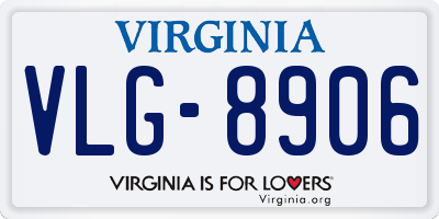 VA license plate VLG8906