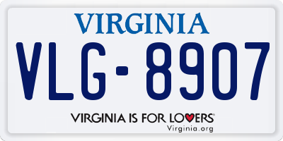 VA license plate VLG8907