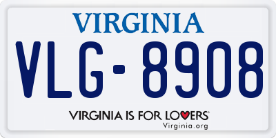 VA license plate VLG8908