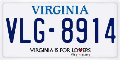 VA license plate VLG8914