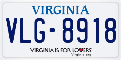 VA license plate VLG8918