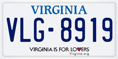 VA license plate VLG8919