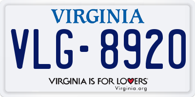 VA license plate VLG8920