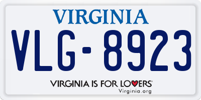VA license plate VLG8923