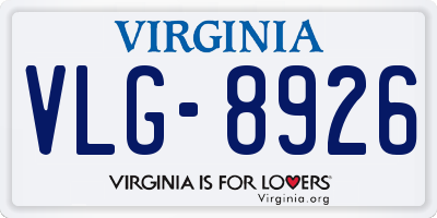 VA license plate VLG8926