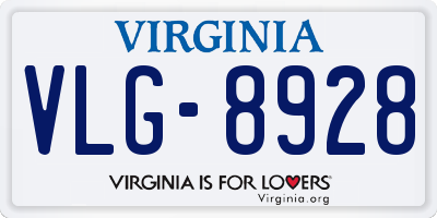 VA license plate VLG8928